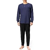 DAVID ARCHY Mens Pajamas Set Ultra-Soft Fleece Pajamas Warm Sleepwear Long Sleeve Lounge Set with Pockets