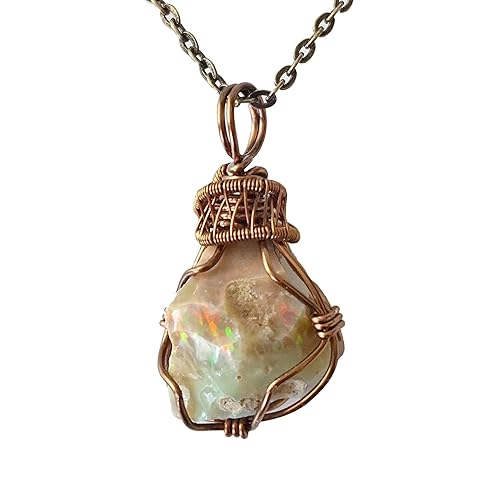 Designs By Nature Gems Natural Opal Necklace for Women October