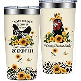 SpenMeta Chicken Gifts for Women - Funny Chickens Themed Gifts - Chickens Lover Gift - 20oz Crazy Chicken Lady Tumbler Cup