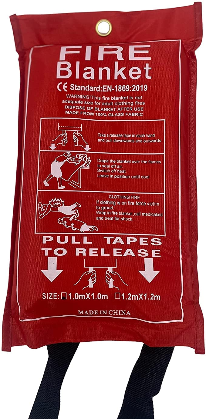 Crystal Crown® Fire Blanket Suppression Flame Retardant Safety Blanket for Home, School, Fireplace, Grill, Car, Office, Warehouse