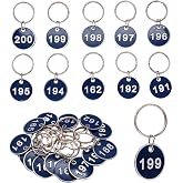 NumRealm Aluminum Alloy Metal Number Key Tag Set - Numbered ID Tags Key Chain with Rings - Ideal for Keys, Bags, Luggage, etc