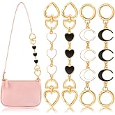 4Pcs Gold Bag Extender Chain (White and Black Moon Heart) Bag Chains | Purse Extender Chain Bag Strap Extender for Handbags Crossbag Shoulder Bag Metal Chain Replacement Straps for Backpack Wallet