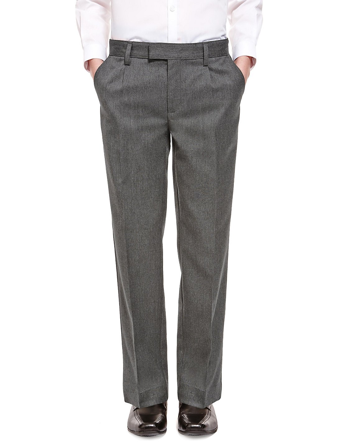 skinny fit grey school trousers