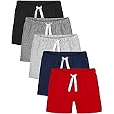 Resinta 5 Pack Toddler Boy Shorts Boys Cotton Short Soft Baby Casual Shorts with Drawstring