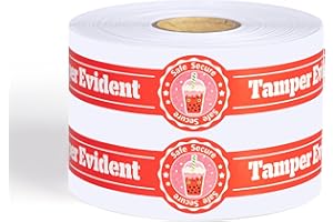 INKNOTE 360 Pcs Safe secure tamper evident seals stickers for drink lids 0.6 x 8.66Inch Tamper proof labels Food delivery stickers Freshness labels for Coffee Milk Tea Ice Cream Stick Strips（Red）