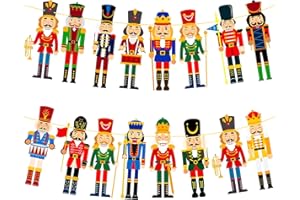 UMONI 2pcs Nutcracker Christmas Banner Decorations Nutcracker Party Supplies Nutcracker Soldier Banner Nutcracker Party Decorations for Kids and Adults Christmas Holiday Party Supplies