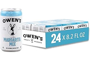 OWEN'S CRAFT MIXERS Owen's Margarita Mix, Premium Cocktail Mixer Made with Real Agave and Lime Juice - 8.2oz Cans (24 pack)