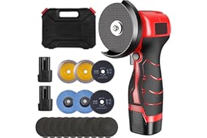 SURLABA 16.8V Cordless Mini Angle Grinder Kit, 11000RPM Electric Metal Grinder Tool with 3IN Cutting Wheel for Metal Cutting,