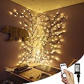Enchanted Willow Vine Lights with Remote, Christmas Swags Decorations Indoor Room Decor, 18 Branches 144 LEDs Lighted Willow 