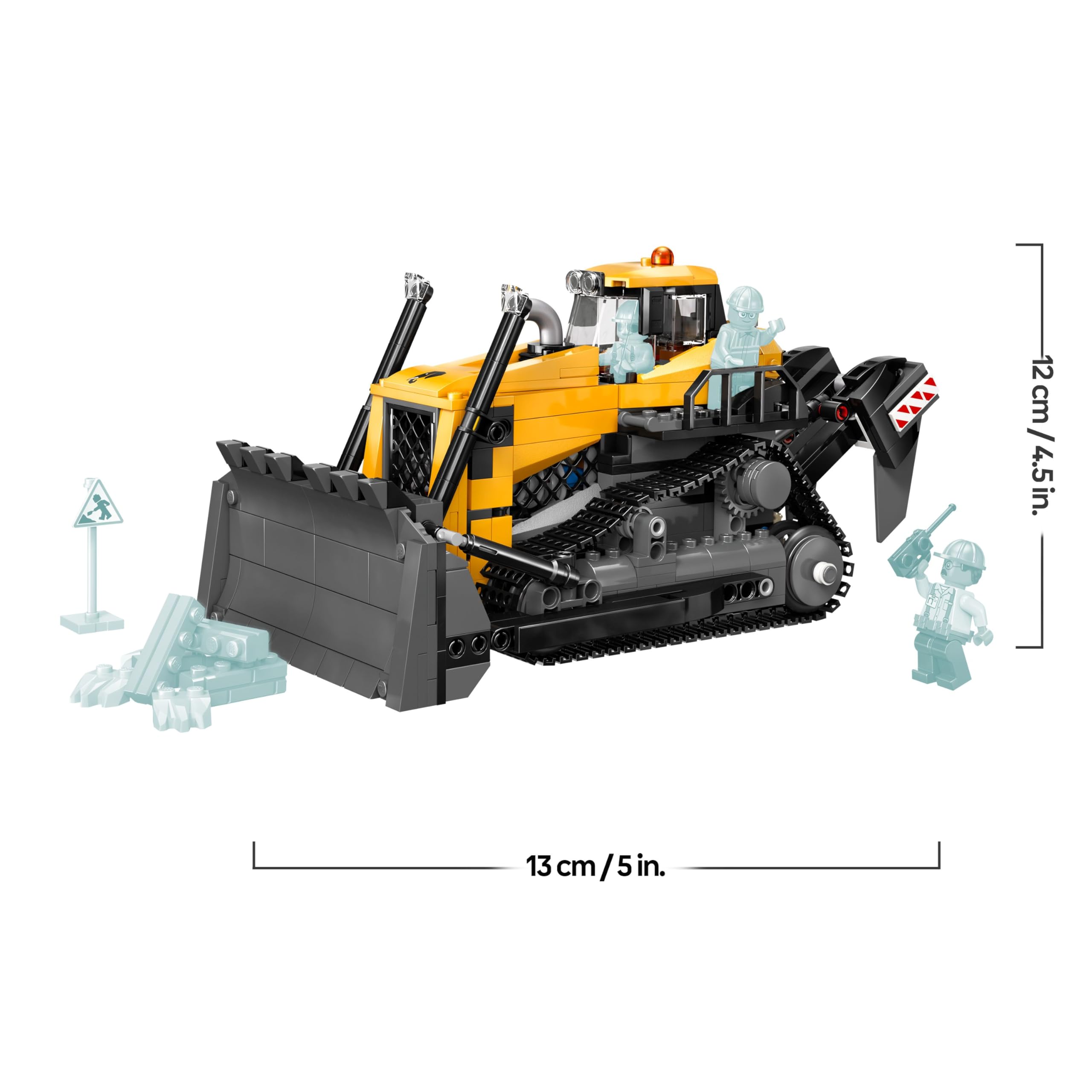 LEGO City Gelber Bulldozer Set – Spielzeugbaustelle, BAU- und Spielset – wirklichkeitsgetreue Baumaschine mit Fahrer und 2 Bauarbeitern – Geschenkidee für Kinder ab 8 Jahren – 60466 8