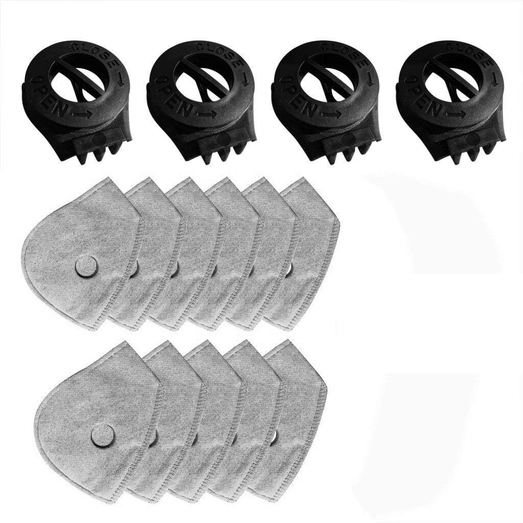 ZANFUN 11Pcs Activated Carbon Filters Outdoor Protection Product Filters Pad Cloth Gasket + 4 Exhaust Valves Replacement