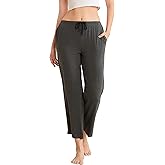 LYCY Womens Cotton Pajama Pants Soft Lightweight Lounge Sleep Bottoms with Pockets and Drawstring
