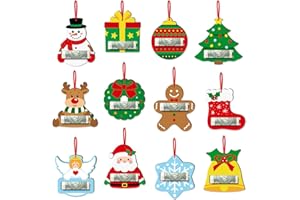 Xylolfsty 12Pcs Christmas Money Holders Wooden Christmas Cash Gift Holders Funny Christmas Tree Ornaments Party Supplies