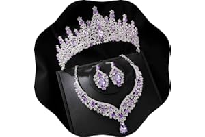 Kamirola Tiaras and Crowns for Women,Tiaras Earrings Necklace, Crystal Bridal Jewelry Set, Costume Party Halloween Prom Pageant Jewelry for Women (TR28)