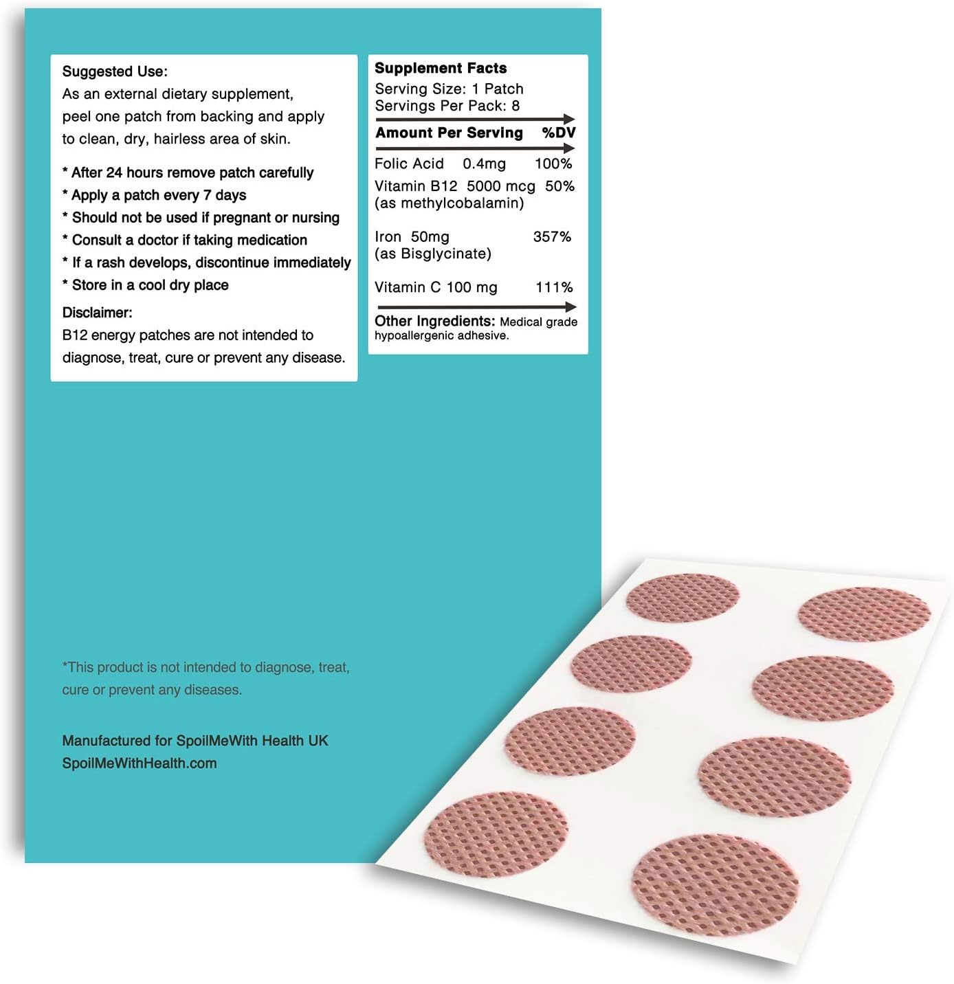 SpoilMeWith Health: B12 + Patches, 8 count (Pack of 1) - Image 4