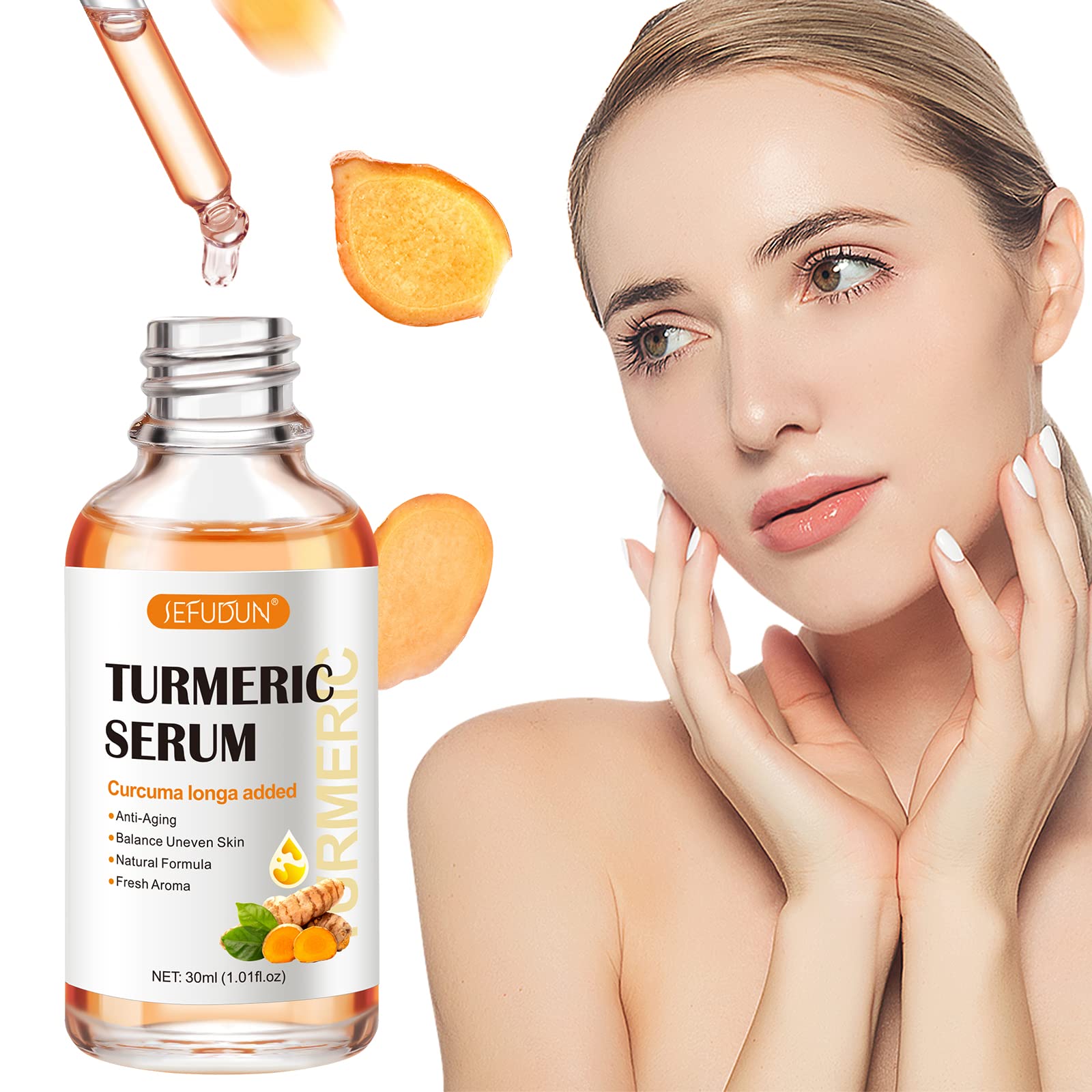 1PCS Turmeric Serum for Dark Spots,Turmeric Dark Spot Corrector Serum for Face, Turmeric Repair Face Serum, Suitable for All Skin Types