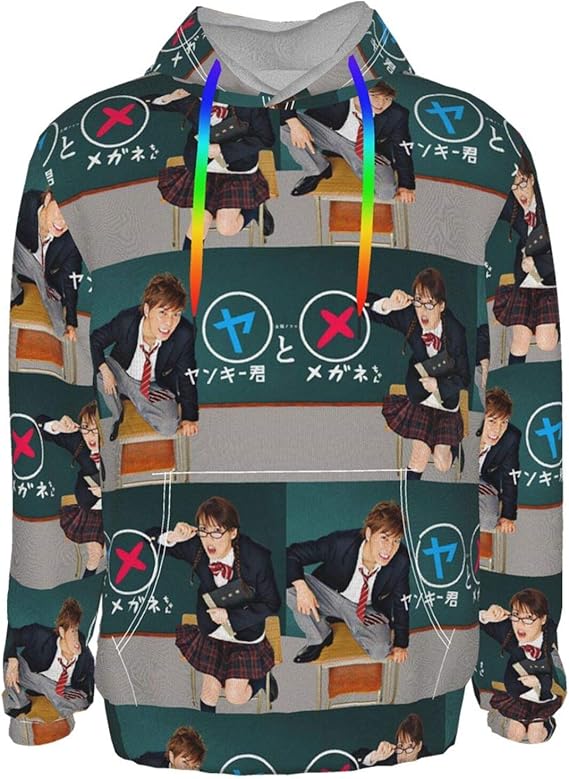 Amazon Co Jp ヤンキー君とメガネちゃん おしゃれ ファッション 柔らかい パーカー フーディ 長袖 男女兼用 個性的 長袖 トップス 暖かい人気パーカーです 服 ファッション小物