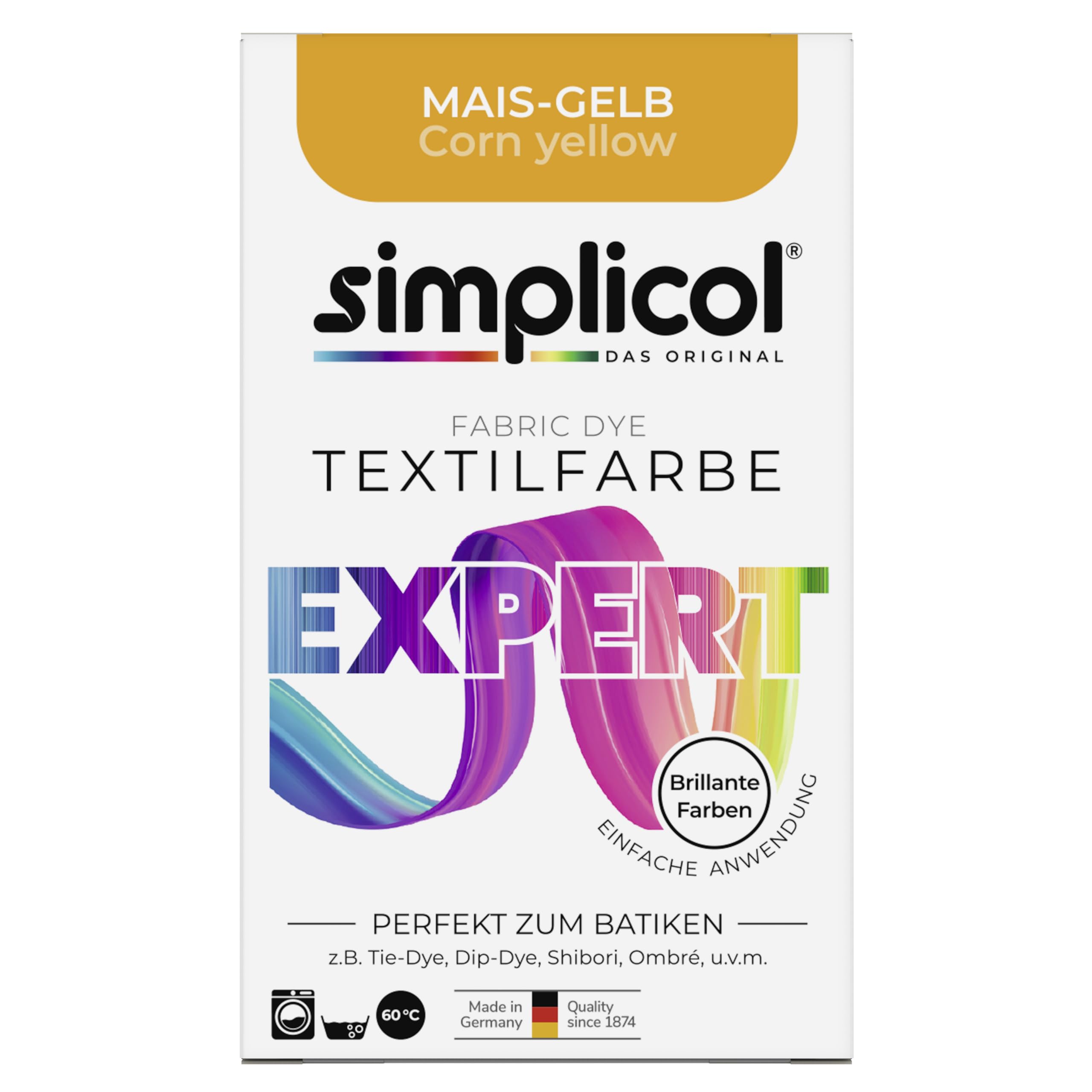 Simplicol Textile Paint Expert for Creative, Corn Yellow 1701 Washing Machine or Manual Dye