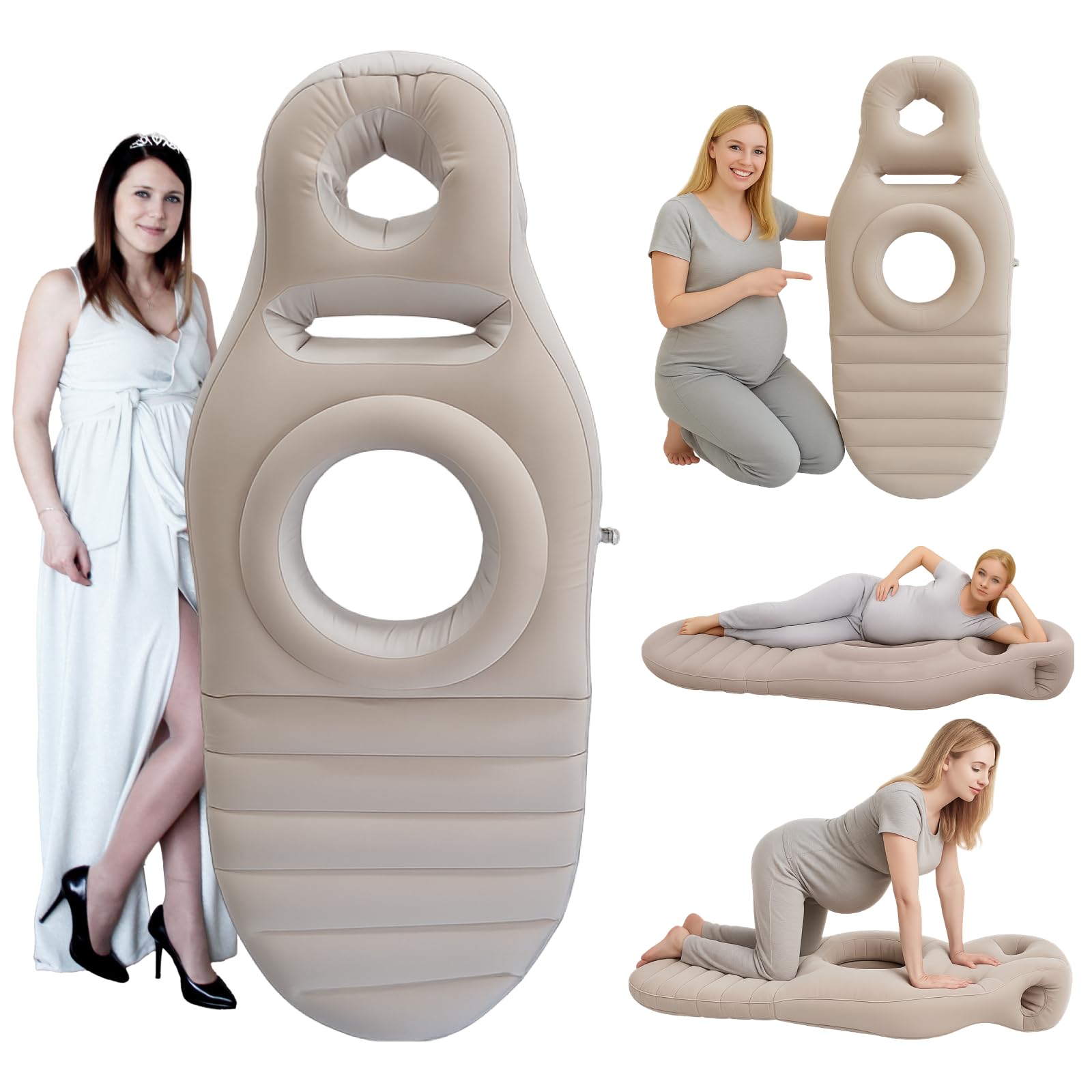 Photo 1 of AJOFIEK Inflatable Pregnancy Pillow, Belly Mattress Float with Abdominal Hole Full Body Inflatable Bed for Pregnant Women, The Pregnancy Pillow for Sleeping Prone - Relieve Physical Pain