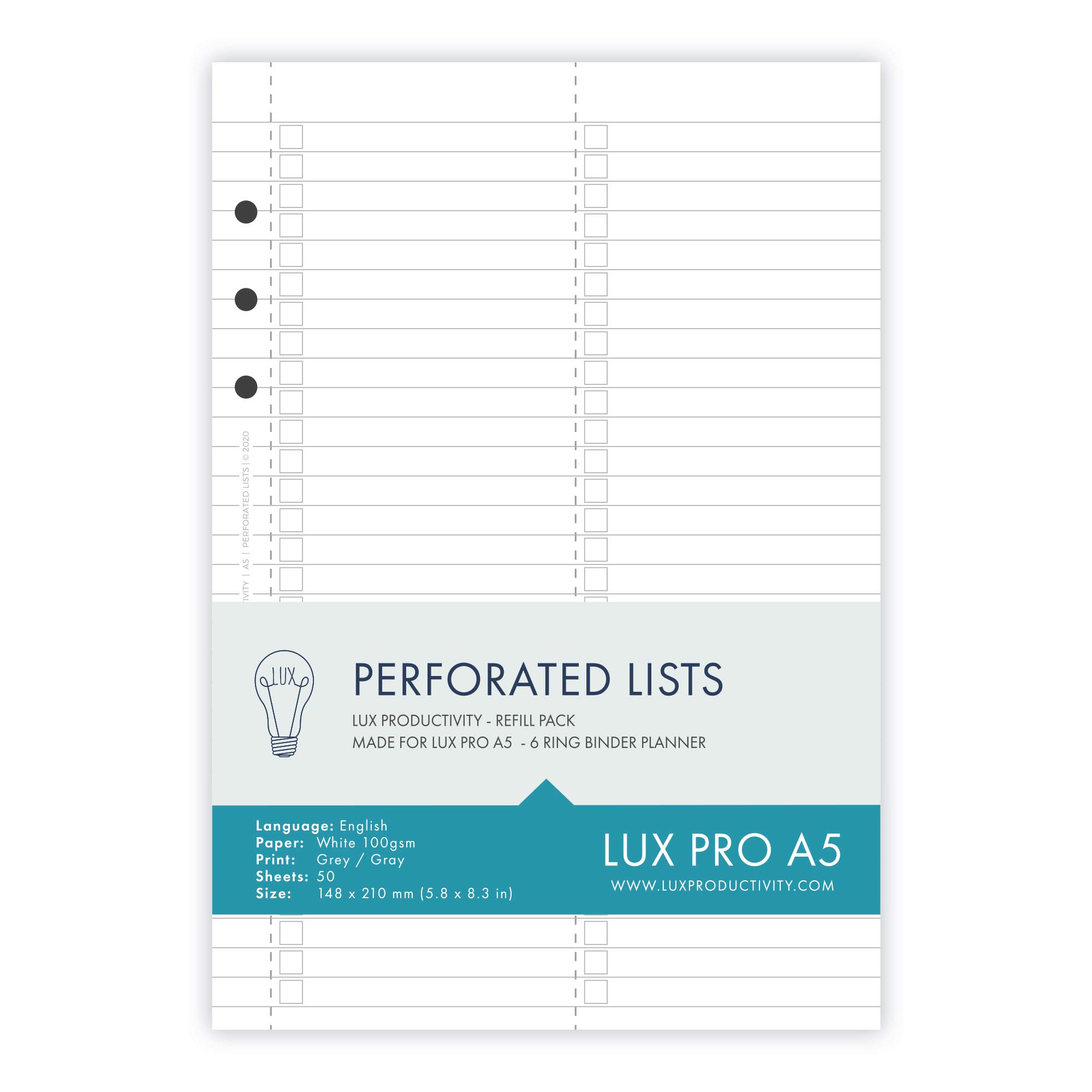 LUX PRO A5 - Perforated Lists