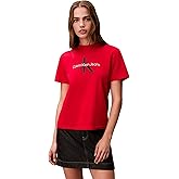 Calvin Klein Womens Monogram Logo Crewneck T-Shirt