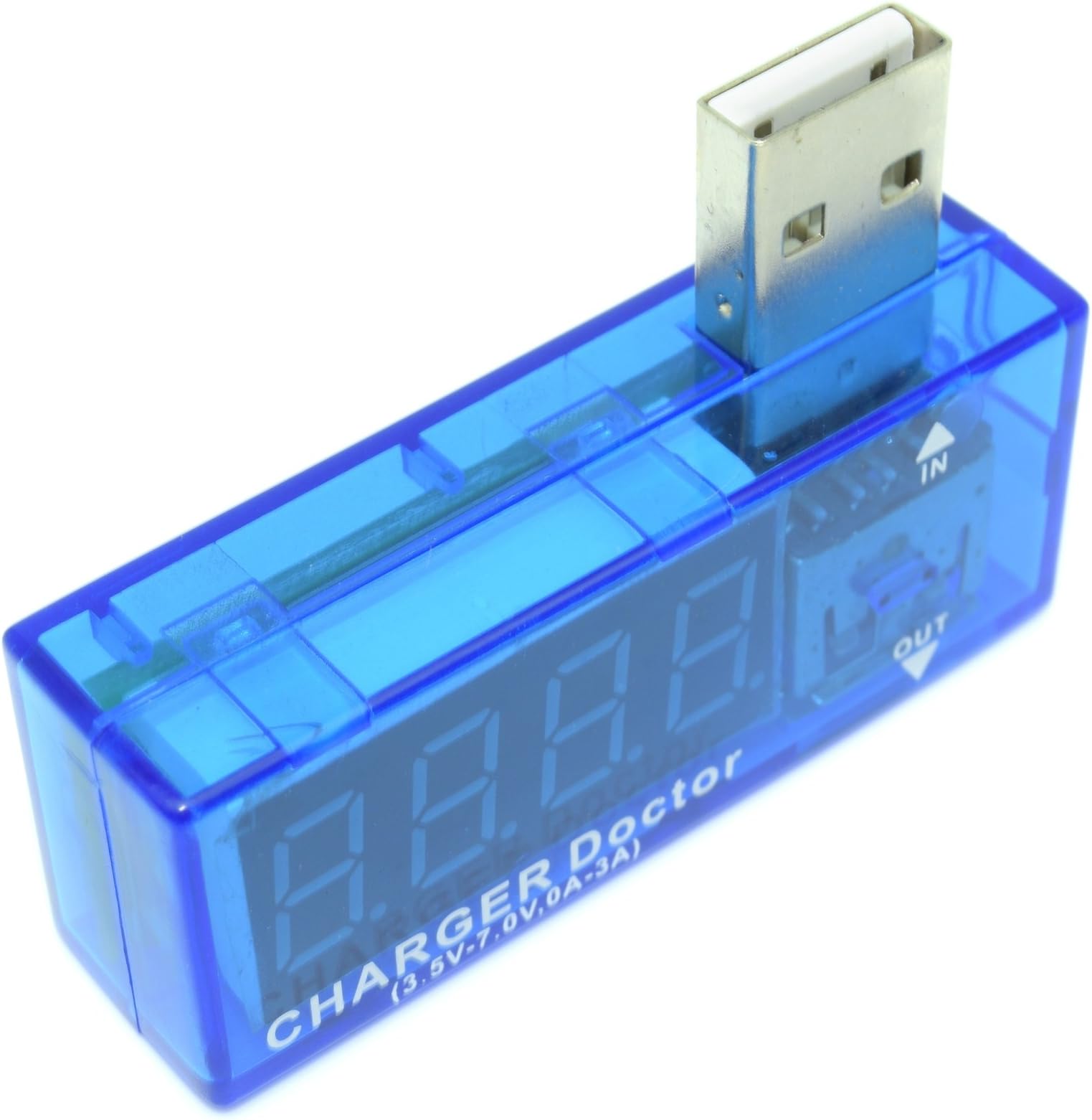 USB Power Monitor - Ammeter Voltmeter Multitester with 3A Current Measurement Capacity and 3V to 7.5V Voltage Range Detection Digital Display from Optimus Electric