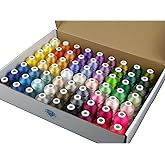 Simthread 63-Color Embroidery Thread Kit – 63 Spools, 550 Yards / 500 M Each, 40WT Polyester Thread, Convertible to Brother C