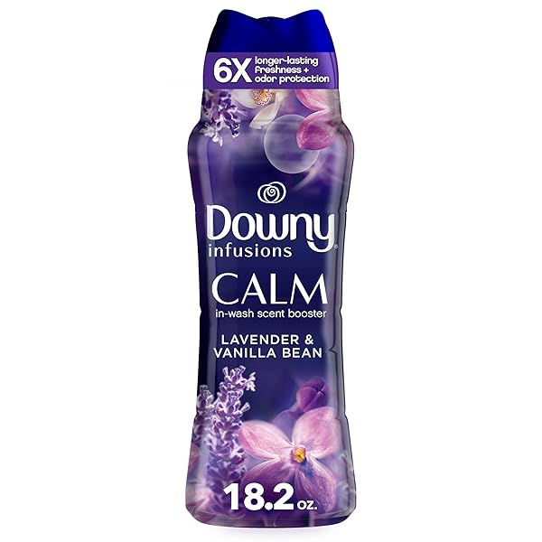 DOWNY CALM IN-WASH LAUNDRY SCENT BOOSTER BEADS, SOOTHING LAVENDER AND VANILLA BEAN SCENT, 18.2 OZ, LAUNDRY SCENT BEADS, LONG-LASTING FRESHNESS
