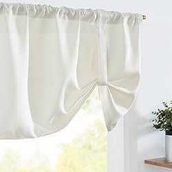 jinchan Faux Linen Kitchen Tie up Valance for