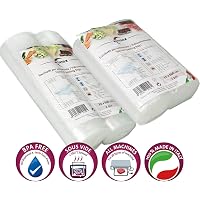 Sacchetti Senza BPA Sacchetti Sottovuoto Per Alimenti GRIFEMA - 2 Rotoli Da 28x600 Cm, Senza BPA, Compatibili Con Tutte Le Macchine Sottovuoto Sacchetti Per Macchine Sottovuoto
