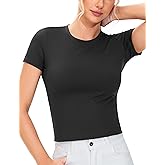 THE GYM PEOPLE Women's Workout Tops Short Sleeve Slim Fit Breathable Athletic Yoga Running Casual Basic Tee Shirts