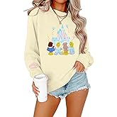 MYHALF Magic Kingdom Sweatshirts Women Embroidered Magical Princess Graphic Shirts Family Vacation Castle Long Sleeve Tops
