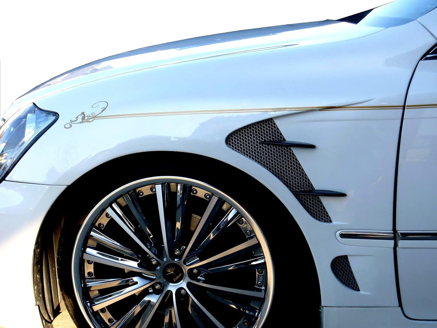 Amazon 18系ゼロクラウン ダクト付フェンダー 新品左右セット 龍鬼眼 エアロキット 車 バイク