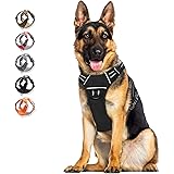 Dog Harness No Pull Reflective, WALKTOFINE Comfortable Harness with Handle,Fully Adjustable Pet Leash Vest for Small Medium L