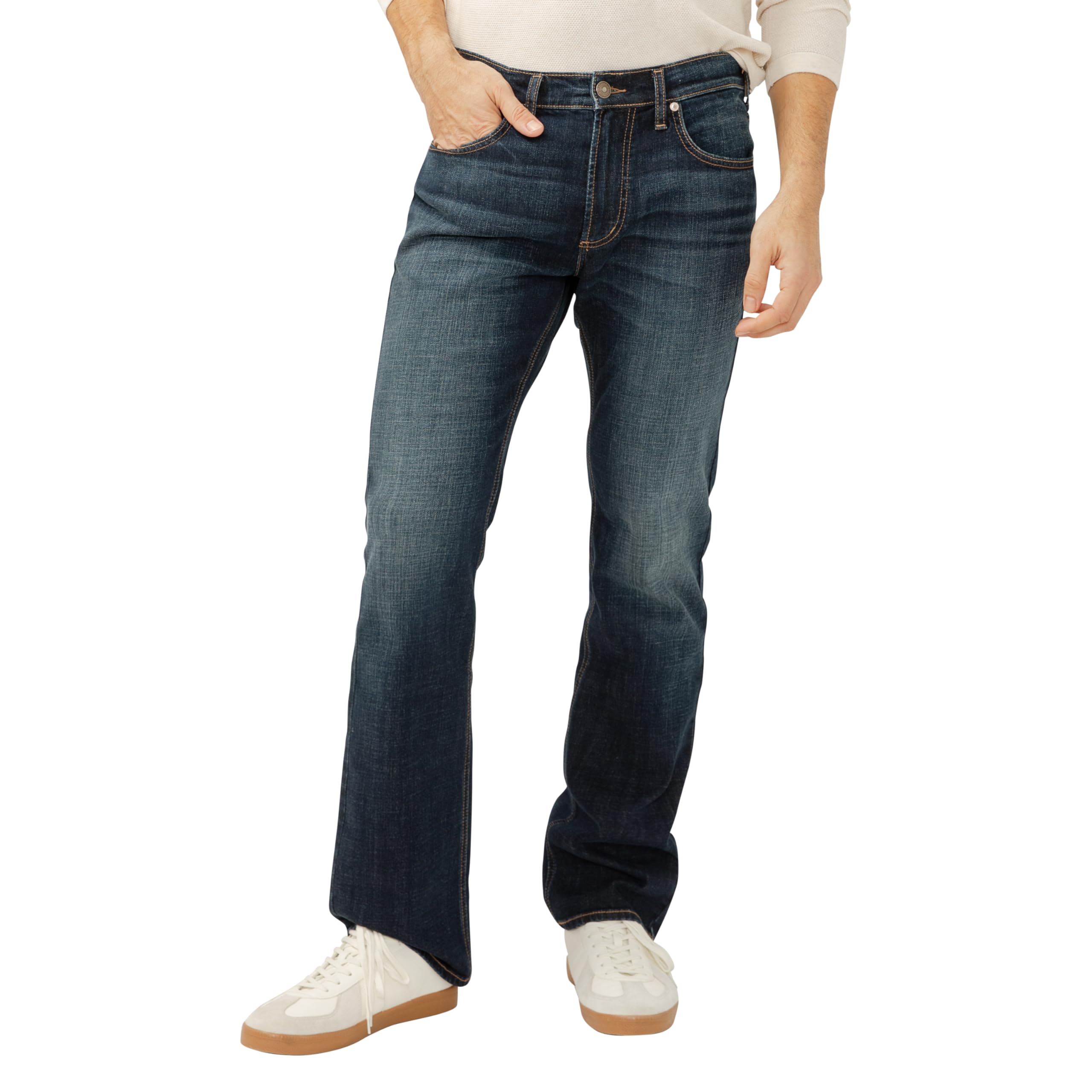 Silver Jeans Co. Men’s Jace Slim Fit Bootcut Jeans, Dark Wash, 40W x 34L