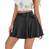 Avidlove Wrap Skirts for Women Satin Ruffle Short Mini Skirts Sexy Clubwear