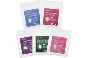 AuReve Lash Shampoo Concentrate 5ml*5 Lash Cleanser for Extensions Update Prolong Lash Concentrate Non-irritation Eyelash Shampoo for Salon- Home Eyelash Cleaning Care, Mix