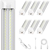 ELEKICO 6 Pack 100w 8ft Led Shop Light, Super Bright 15000lm 5000k V Shape 8' Led Shop Lights, Linkable 8 Foot Led Shop Lights for Garage Warehouse, Supermarket, Basement, Barn, Storage Area