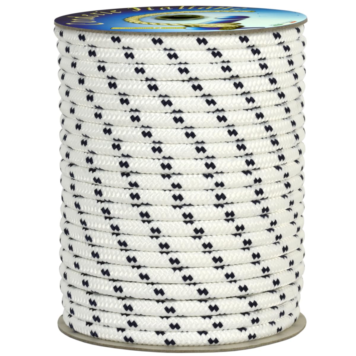 Corderie Italiane 6000518 – 00 Braid Nautica, 10 mm-030 MT, White with Blue Plastic Label, Color: White with Blue Marker