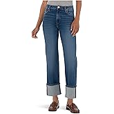 KUT from The Kloth Womens Sienna High-Rise Straight Leg-roll Up 5"