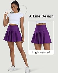 Women's Pleated Skirts Purple Athletic Skirt Golf