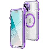 WIFORT for iPhone 15 Waterproof Case, [IP68 Underwater Dustproof][Built-in Screen][15FT Military Shockproof], 360 Full Body Sealed Protection Cover Magnetic Frosted Phone Case, 6.1" Purple