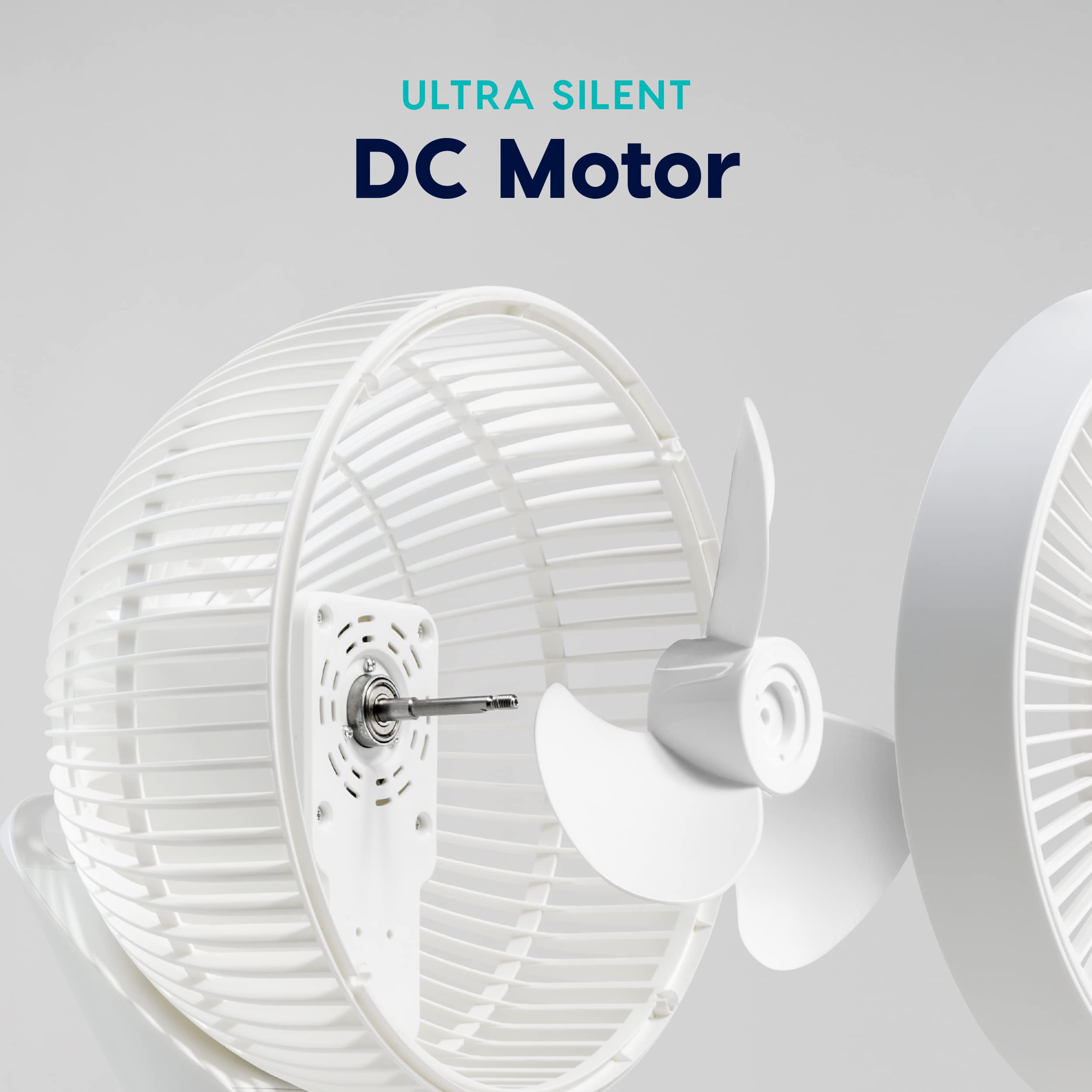 IRIS USA WOOZOO Air Circulator Pedestal Fan with Remote, 360° Oscillation, 12 Speeds, Quiet Motor, 8h Timer, Touch Panel, Height Adjustable, Office, Dorm, Bedroom Fan, White/Gray