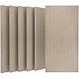 UMIACOUSTICS 6 Packs Acoustic Panel,48 x 24 x 0.4 Inches Sound Absorbing Flame Retardant Panel,Decorative Noise Canceling Wall Panels Equidistant Slot for Room,Home Theater,Studio (Light Tan)
