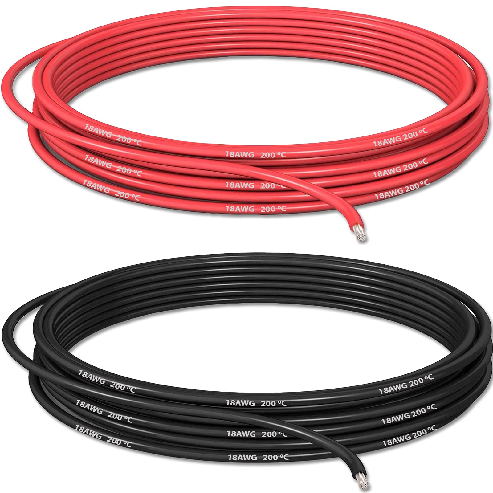 18 AWG / 0.75mm² Gauge Silicone Wire 20 Feet (3 Metres / 10ft Black) & (3 Metres / 10ft Red) Soft & Flexible Cable by UMTMedia® - Can Be Used For Arduino Projects, Electrical, Automotive, Cars, Drones