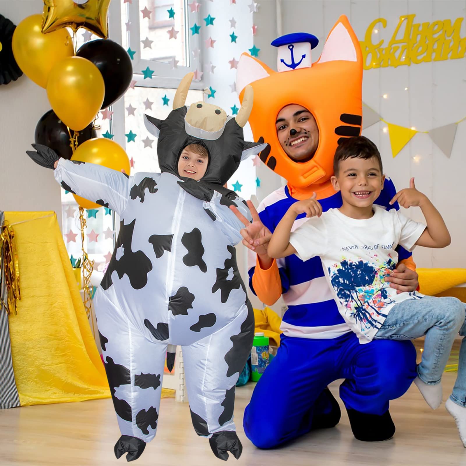 Stegosaurus Inflatable Cow Costume Kids, Boys Halloween Costume Blow Up Costumes for Kid Funny Cow Suit for Cosplay Party