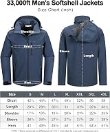 33,000ft Men’s Waterproof Softshell Jacket Navy L with Fleece Lining view 6