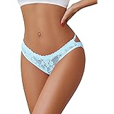 Avidlove Lace Panties for Women Sexy Cheeky Underwear with Cute Bow Back Hollow Out Low Rise Panty