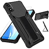 bojioderf for AriVoice A67L Case Compatible for Foxx FoxxD A67L Phone Case Cover [with Tempered Glass Screen Protector][ 2MM Silicone + PC Hard Back Panel][Hand Bracket] Black