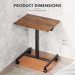 Sweetcrispy Small Mobile Rolling Standing Desk